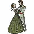 Anna and Prince dancing embroidery design
